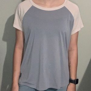 Blue soft baseball tee